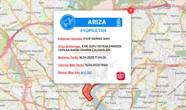 İstanbul EYÜPSULTAN su kesintisi! 16-17 Nisan İSKİ Eyüpsultan su kesintisi ne zaman bitecek, sular ne zaman gelecek?