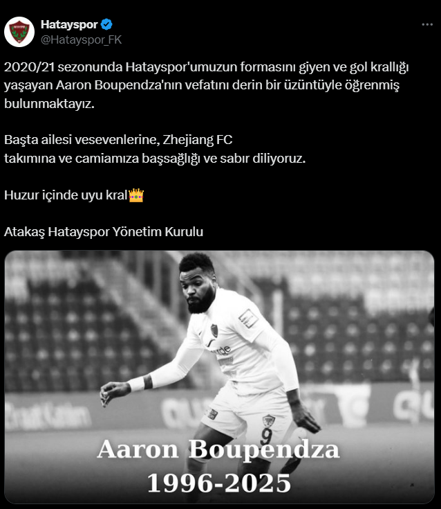 Süper Lig'in eski gol kralı Aaron Boupendza hayatını kaybetti Süper Lig'in eski gol kralı Aaron Boupendza hayatını kaybetti