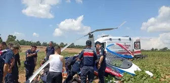 Adana'da Jandarma Cayrokopteri Sert İniş Yaptı