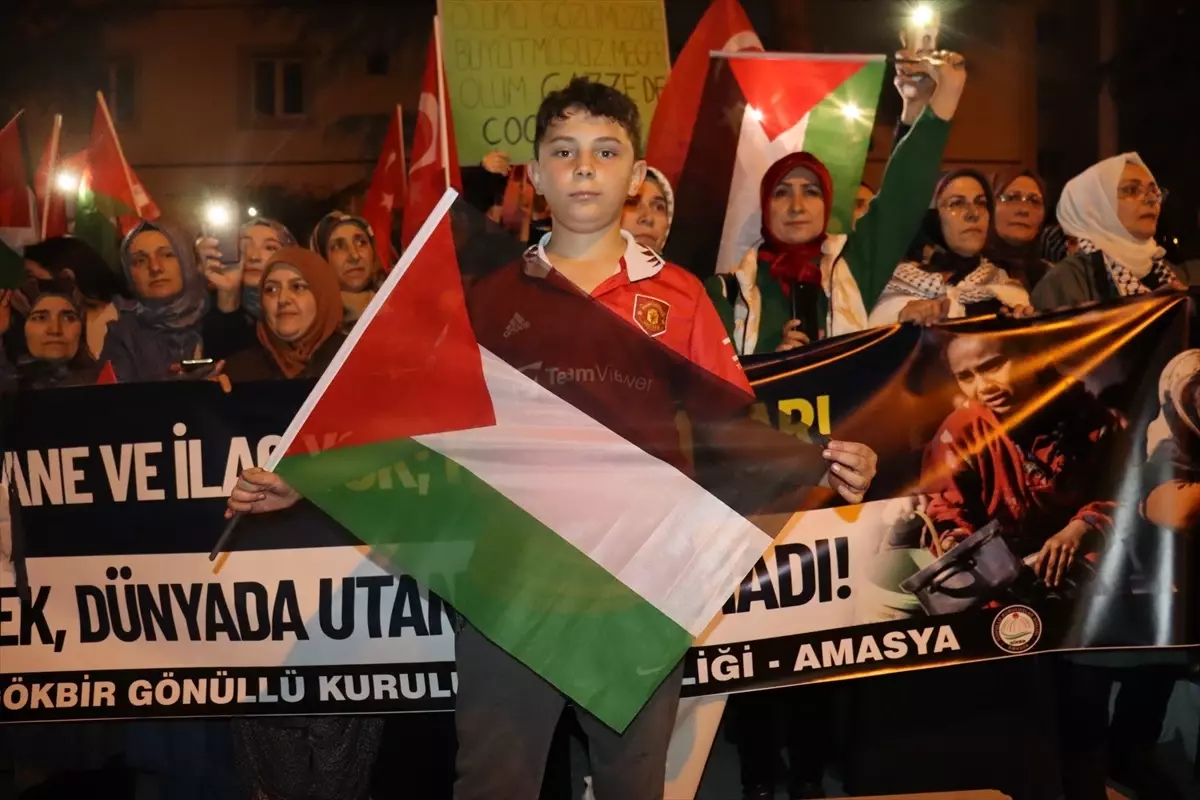 Amasya'da Filistin'e Destek İçin 'Siyonizm'e Karşı Öfke Yürüyüşü' Düzenlendi