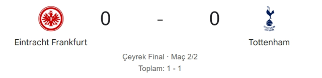 Eintracht Frankfurt Tottenham maçı kaç kaç, bitti mi? MAÇ SONUCU! Eintracht Frankfurt Tottenham golleri kim attı, canlı maç anlatımı!