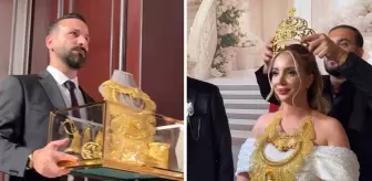 Fenomen Aleyna Dalveren düğününde takılan altınları taşımakta zorlandı
