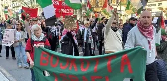Stockholm'de Filistin için büyük protesto