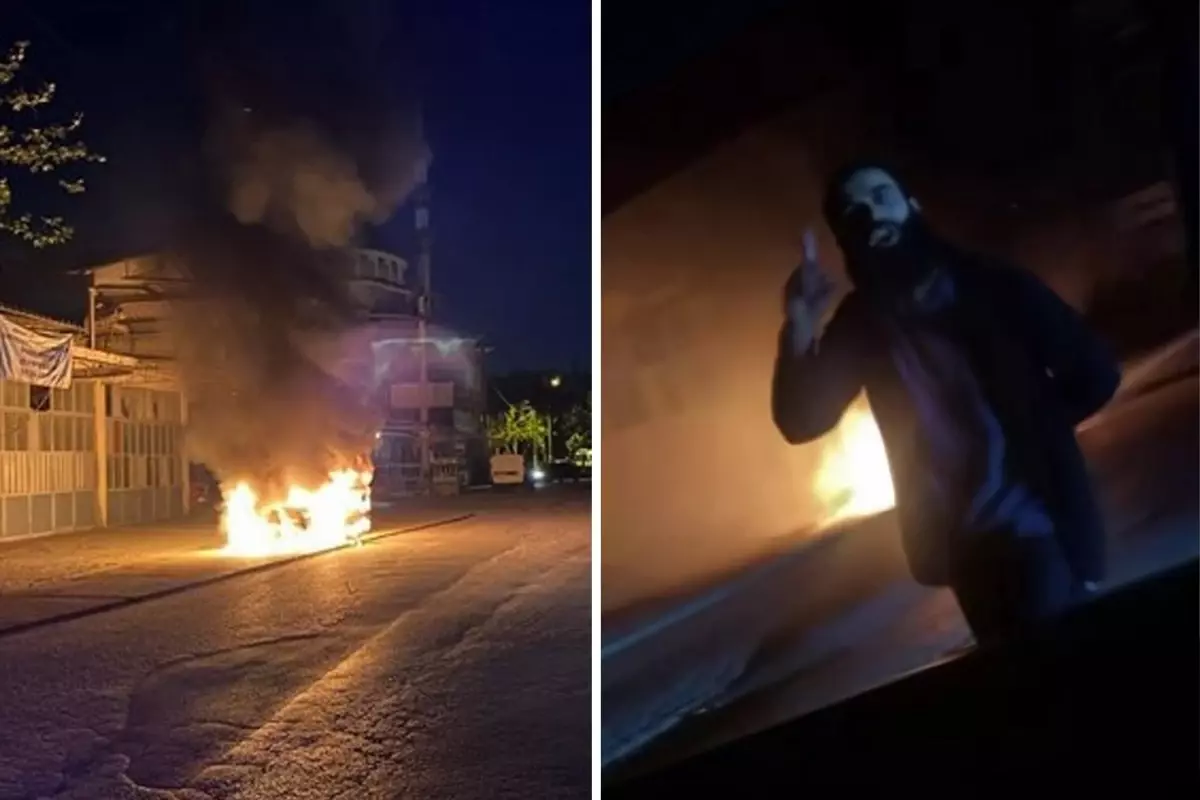 İsrail'e tepki olsun diye taksitini daha ödemediği otomobilini yaktı
