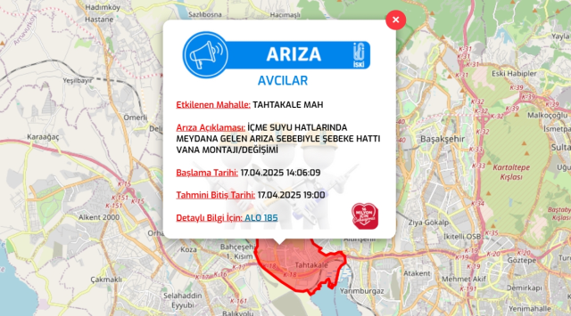İstanbul AVCILAR su kesintisi! 17-18 Nisan İSKİ Avcılar su kesintisi ne zaman bitecek, sular ne zaman gelecek?