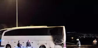 Kayseri'de Turistleri Taşıyan Otobüste Yangın Çıktı