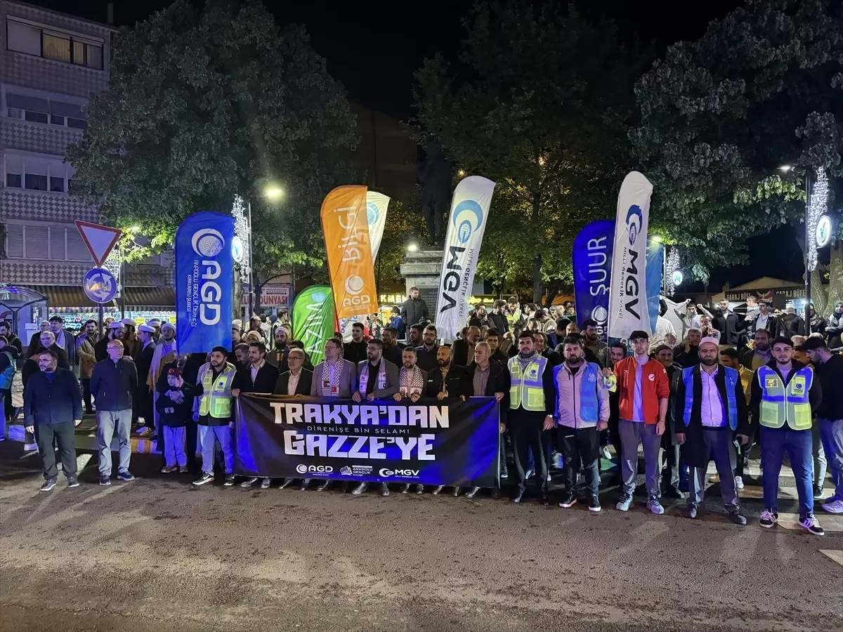 Kırklareli'nde, İsrail'in Gazze'ye yönelik saldırıları protesto edildi