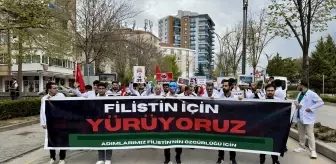 Kırşehir ve Sivas'ta Gazze'ye destek yürüyüşü düzenlendi
