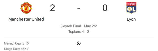 Manchester United Lyon maçı kaç kaç, bitti mi? MAÇ SONUCU! Manchester United Lyon golleri kim attı, canlı maç anlatımı!