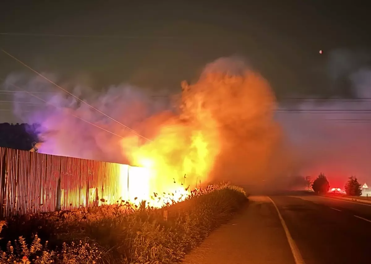 Manisa'da Geri Dönüşüm Tesisinde Yangın Çıktı