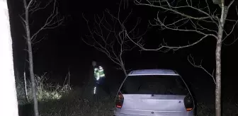Akyazı'da Otomobil Ağaçlık Alana Girdi: 2 Yaralı