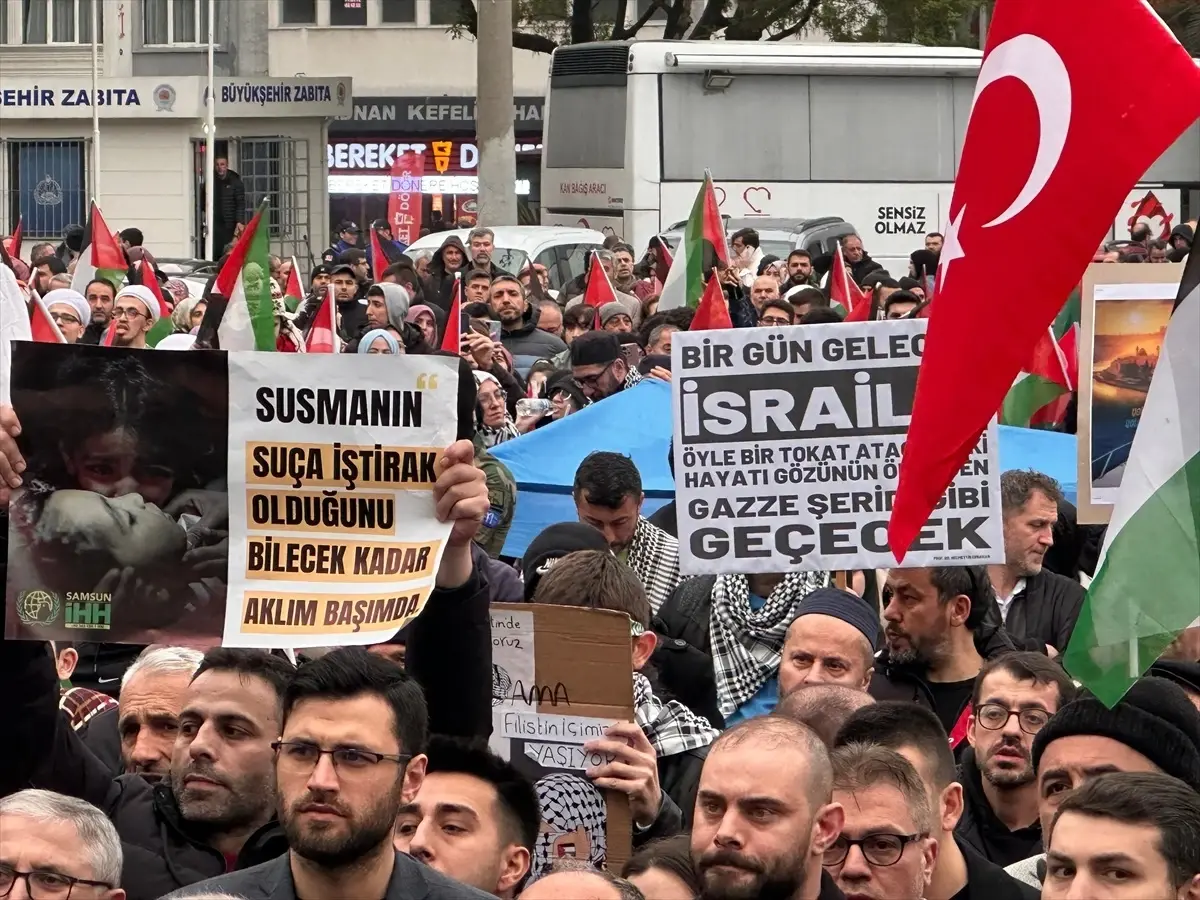 Samsun'da 'Büyük Gazze Yürüyüşü ve Mitingi' Düzenlendi