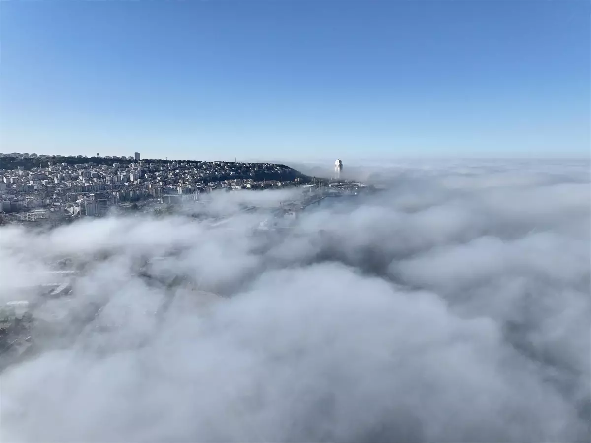 Samsun'da Etkili Olan Sis, Dronla Görüntülendi