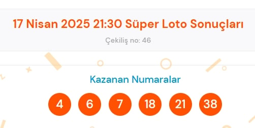Süper Loto sonuçları açıklandı! 17 Nisan Perşembe Süper Loto kazanan numaralar neler? Süper Loto sonuçlarına ne zaman, nereden bakılır?