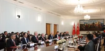 TBMM Başkanı Kurtulmuş, Bişkek'te Kırgızistan Meclis Başkanı Turgunbek Uulu ile bir araya geldi Açıklaması