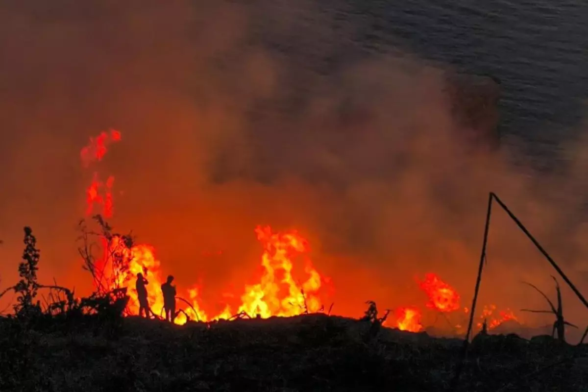 Antalya'da muz bahçesinde çıkan yangın 5 saatin sonunda kontrol altına alındı