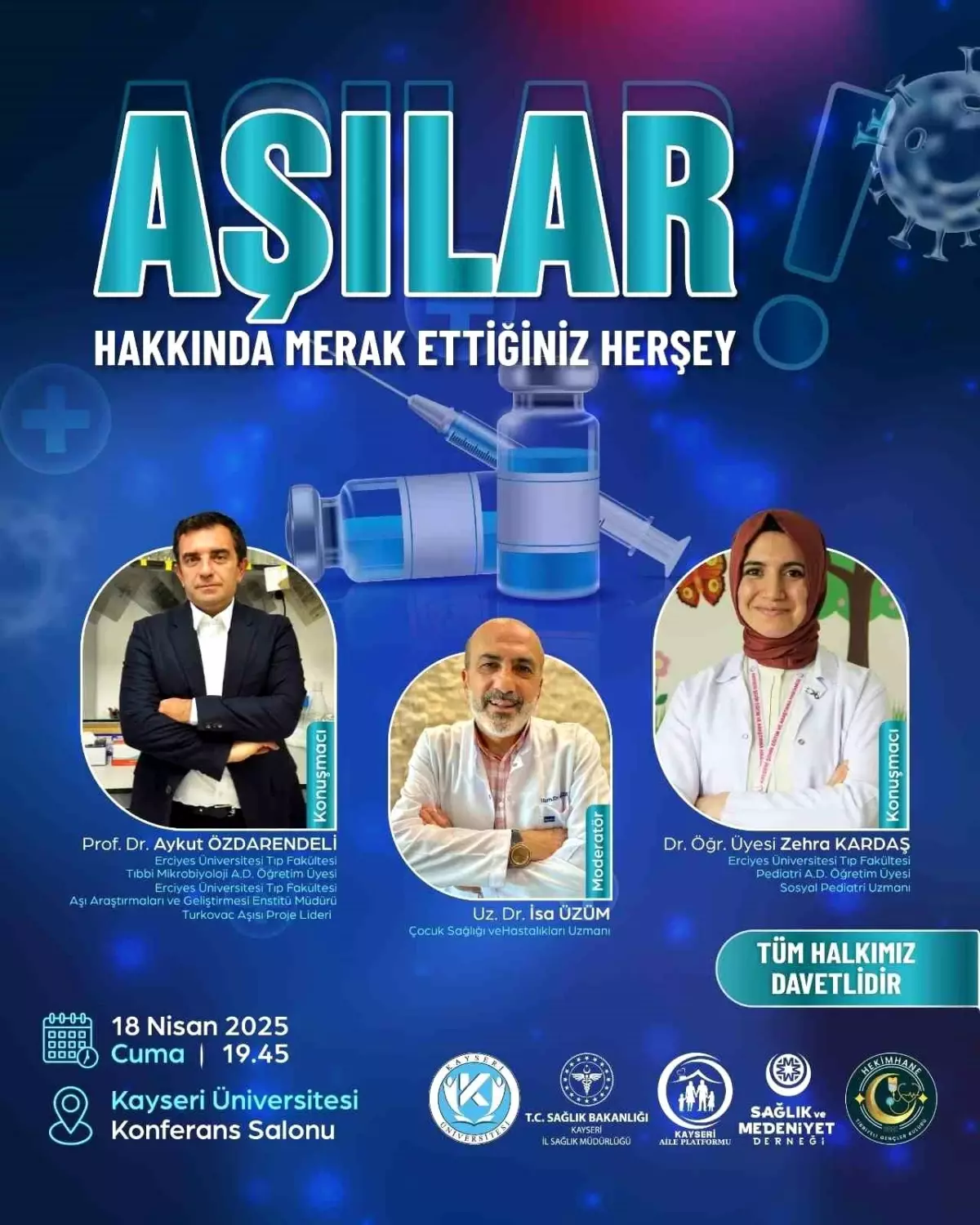 Kayseri Üniversitesi'nde Aşılar Konferansı Düzenleniyor