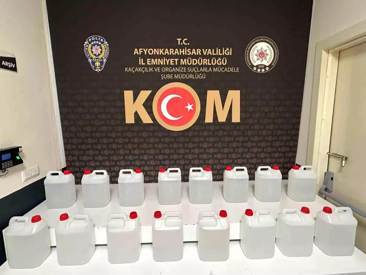 Afyonkarahisar'da Sahte İçecek Operasyonu: 80 Litre Etil Alkol Ele Geçirildi