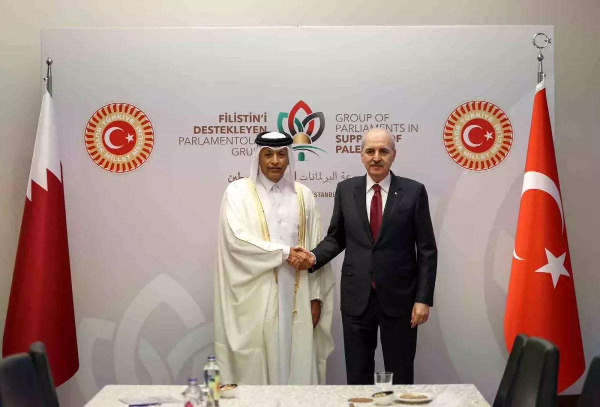 TBMM Başkanı Kurtulmuş, Filistin Destek Grubu Toplantısında Katar ile Bir Araya Geldi