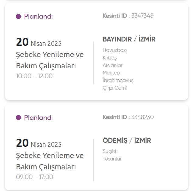 İzmir GEDİZ elektrik kesintisi! 20 Nisan İzmir'de elektrik kesintisi ne zaman bitecek, elektrikler ne zaman gelecek?