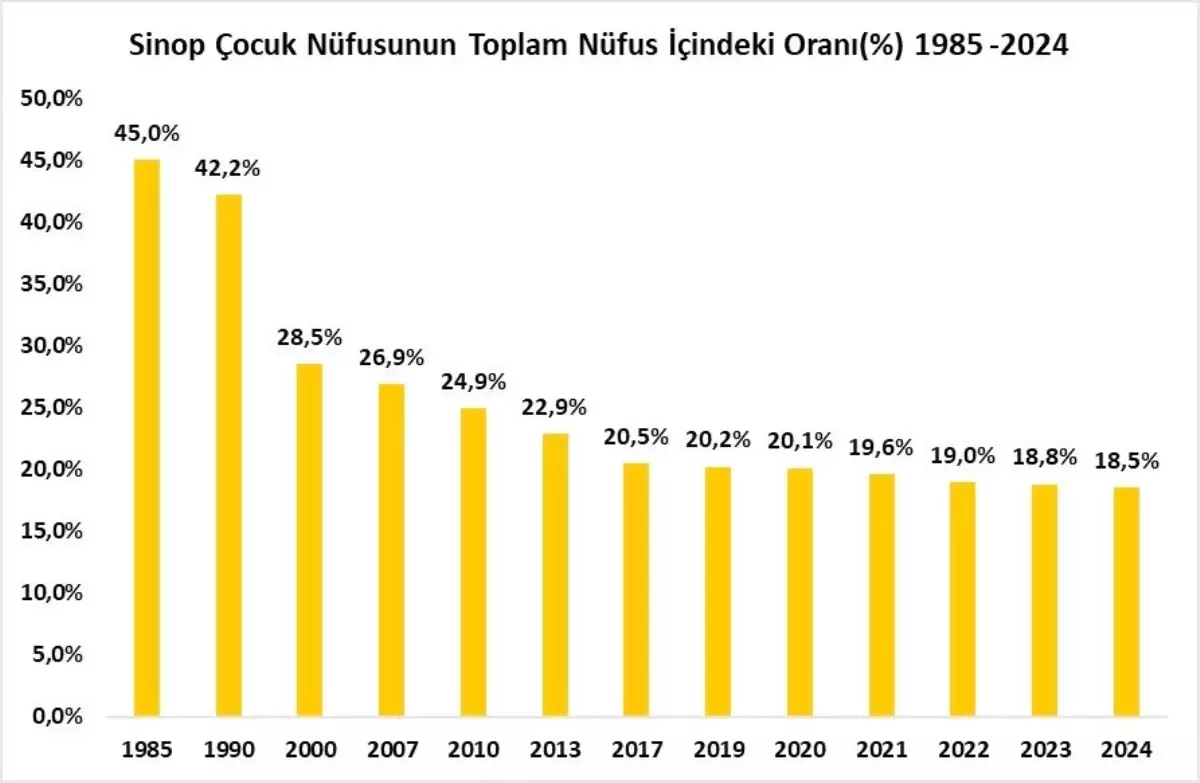 Sinop, 2024 Yılında Çocuk Nüfus Oranı En Düşük Olan İllerden Biri