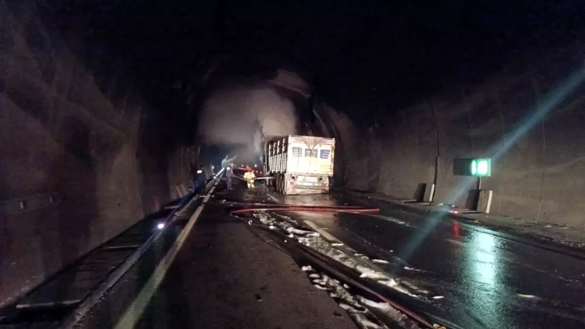 Malatya'daki Erkenek Tüneli'nde Tır Yangını Ulaşıma Kapatıldı