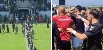 Şampiyonluk maçı öncesinde ortalık karıştı! Jandarma, sahayı ortadan ikiye bölmek zorunda kaldı