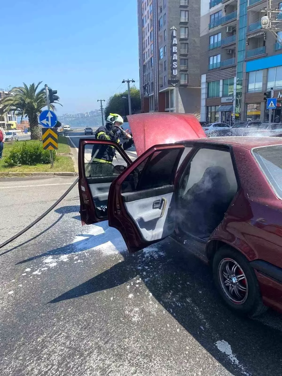 Zonguldak'ta Otomobilde Yangın Çıktı