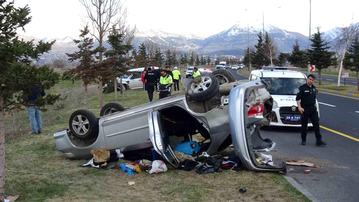 Erzurum'da Ters Yöne Giren Cip Trafik Kazası Yaptı