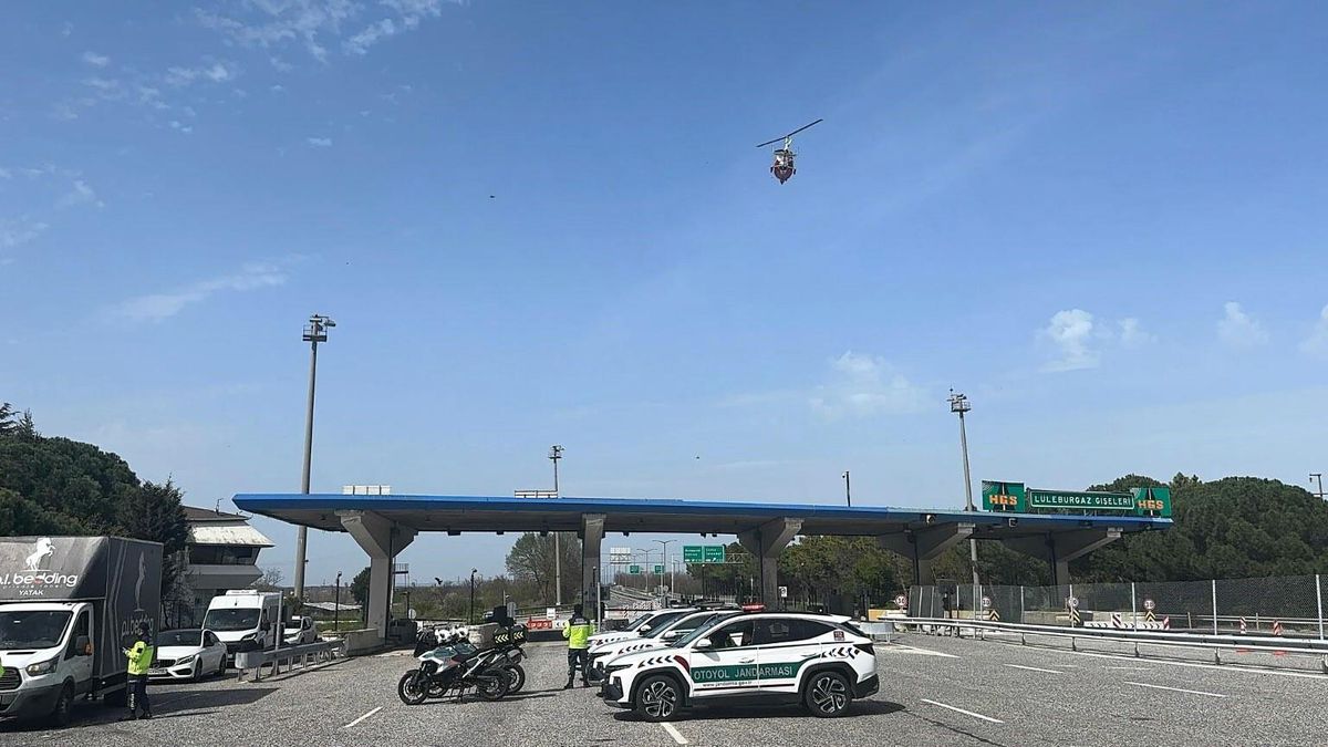 Kırklareli'nde Cayrokopter ile Havadan Trafik Denetimi