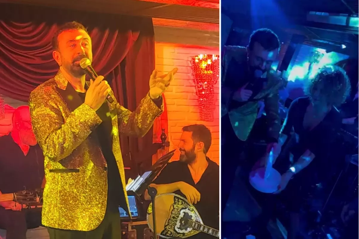 Burçin Bildik'ten sahnede sirtaki şov