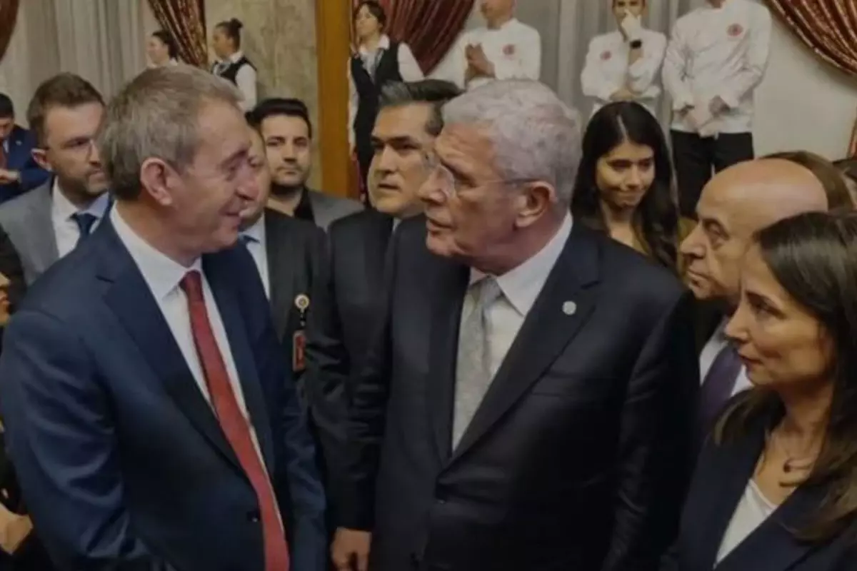 DEM Parti Eş Genel Başkanı Bakırhan ile İYİ Parti lideri Dervişoğlu arasında samimi anlar