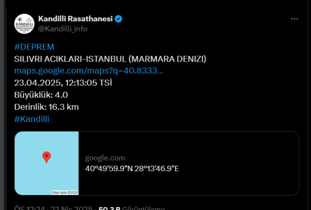 DEPREM Mİ OLDU? 23 Nisan deprem İstanbul'da hissedildi mi? AFAD ve Kandilli son deprem listesi!