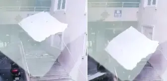 Depremde bina duvarlarının yıkılma anı kamerada