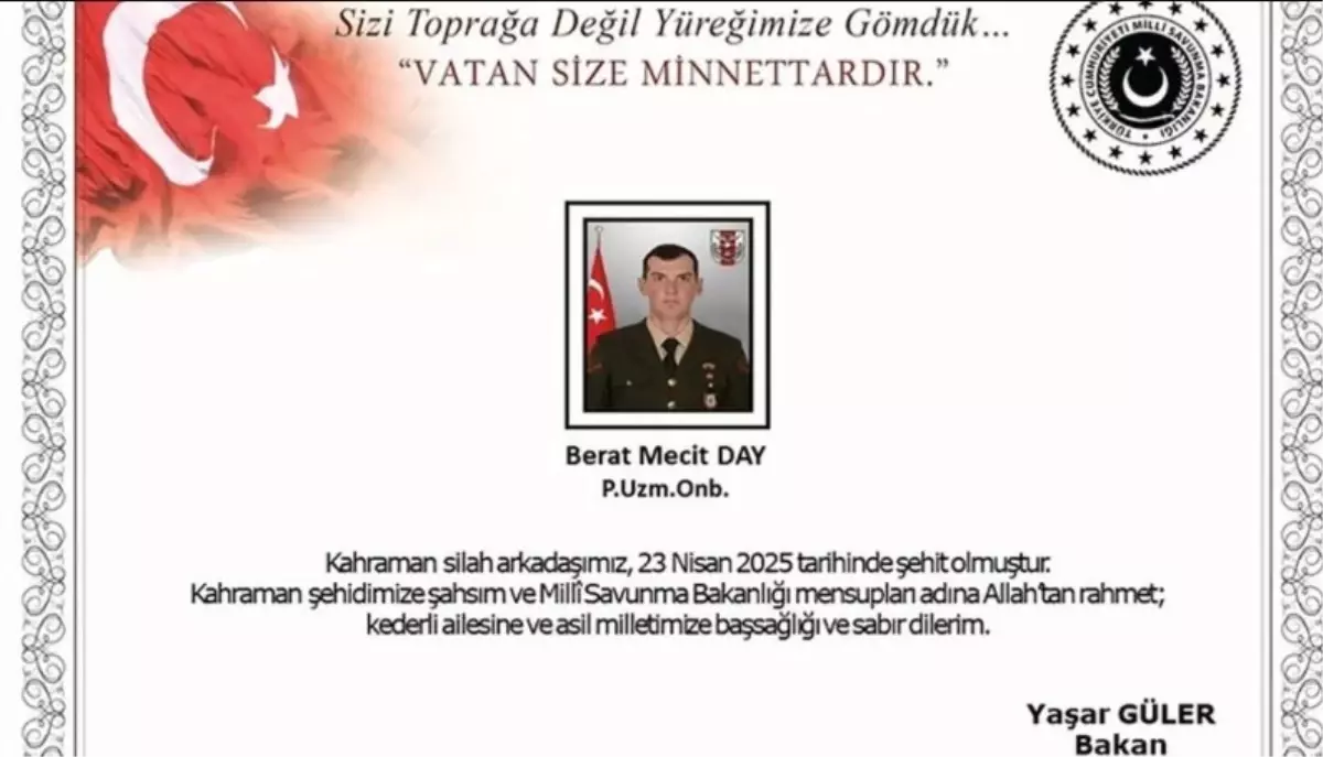 Berat Mecit Day kimdir? Şehit Piyade Uzman Onbaşı Berat Mecit Day kaç yaşında, nereli, evli mi?