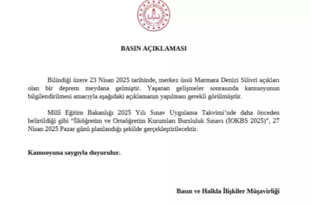 Bursluluk sınavı ertelendi mi?