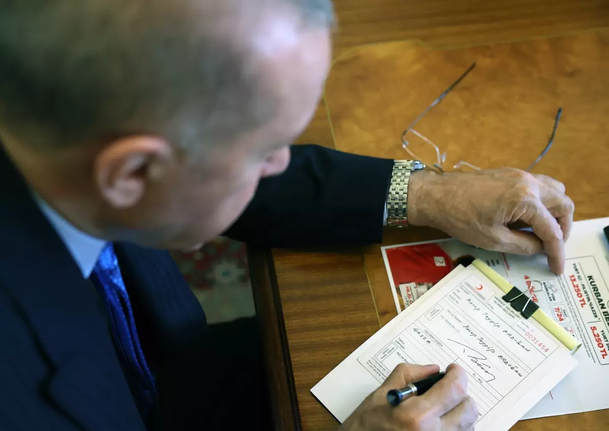 Cumhurbaşkanı Erdoğan'dan Gazze'ye kurban bağışı