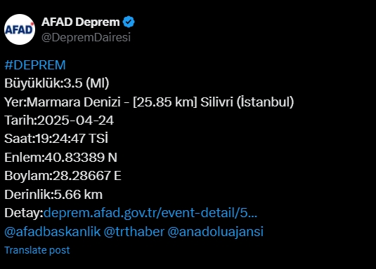 İstanbul'da deprem mi oldu SON DAKİKA?