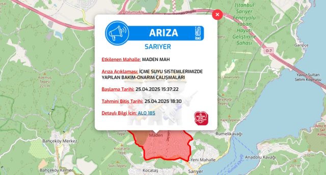 İstanbul SARIYER su kesintisi! 25-26 Nisan İSKİ Sarıyer su kesintisi ne zaman bitecek, sular ne zaman gelecek?