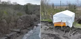 Korkutan görüntü! Sahildeki ağaçları yuttu, evlere yaklaştı