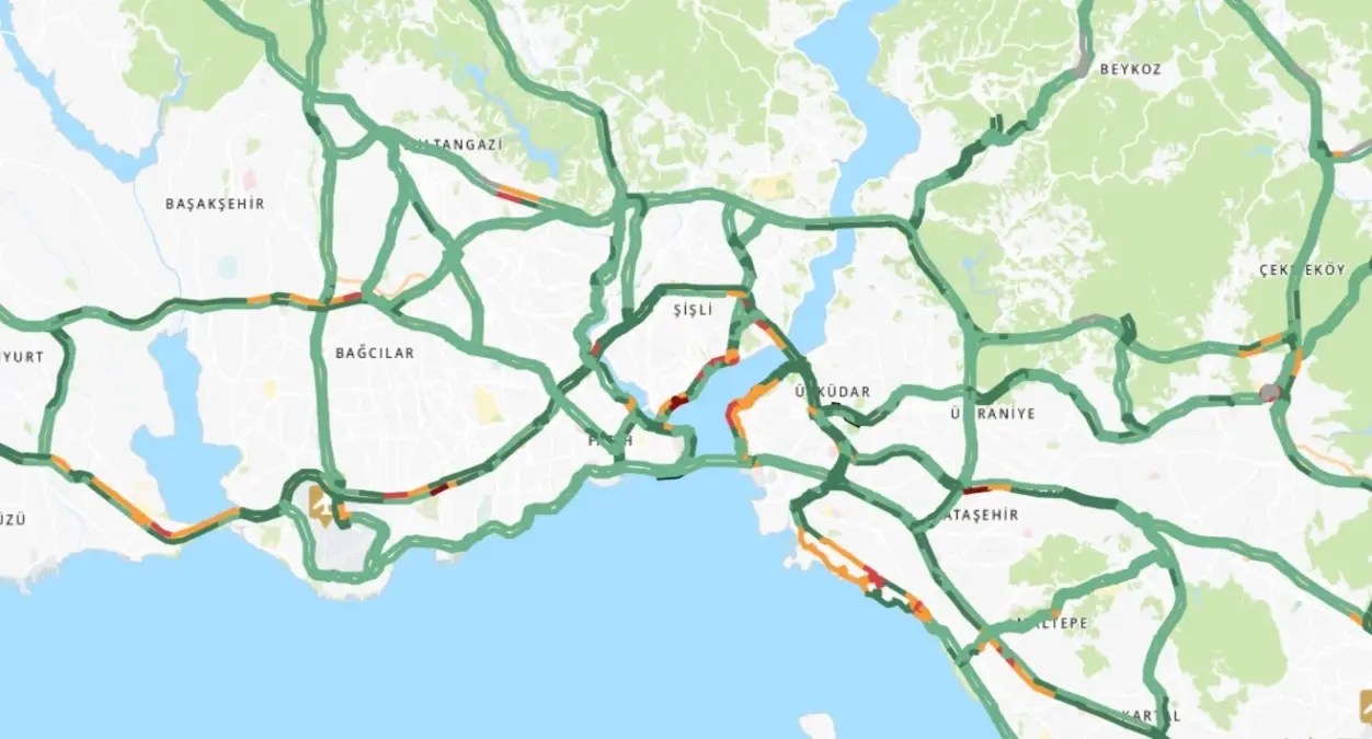 Trafik durumu haritası (CANLI) 25 Nisan İstanbul'da trafik yoğunluğu yüzde kaç?