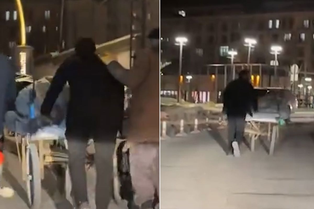 Yürek ısıtan anlar! Yokuşta zorlanan yaşlı hurdacının imdadına koştular