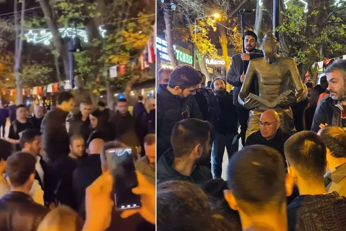 Ankara'da hareketli dakikalar! Polis yere düştü, Mahmut Tanal özür diledi