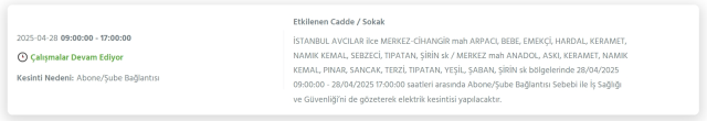 İstanbul AVCILAR elektrik kesintisi! 26-27 Nisan Avcılar elektrik kesintisi ne zaman bitecek, elektrikler ne zaman gelecek?