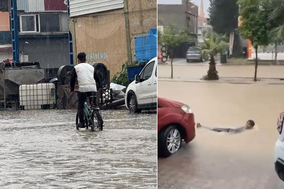 Yağmur hayatı felç etti! Kimi yüzdü kimi mahsur kaldı