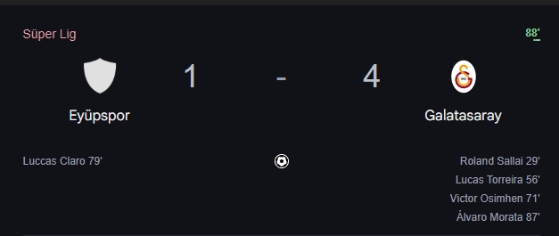 Eyüpspor Galatasaray maçı kaç kaç, bitti mi MAÇ SKORU! Eyüpspor Galatasaray maçı kaç kaç, canlı maç skoru!