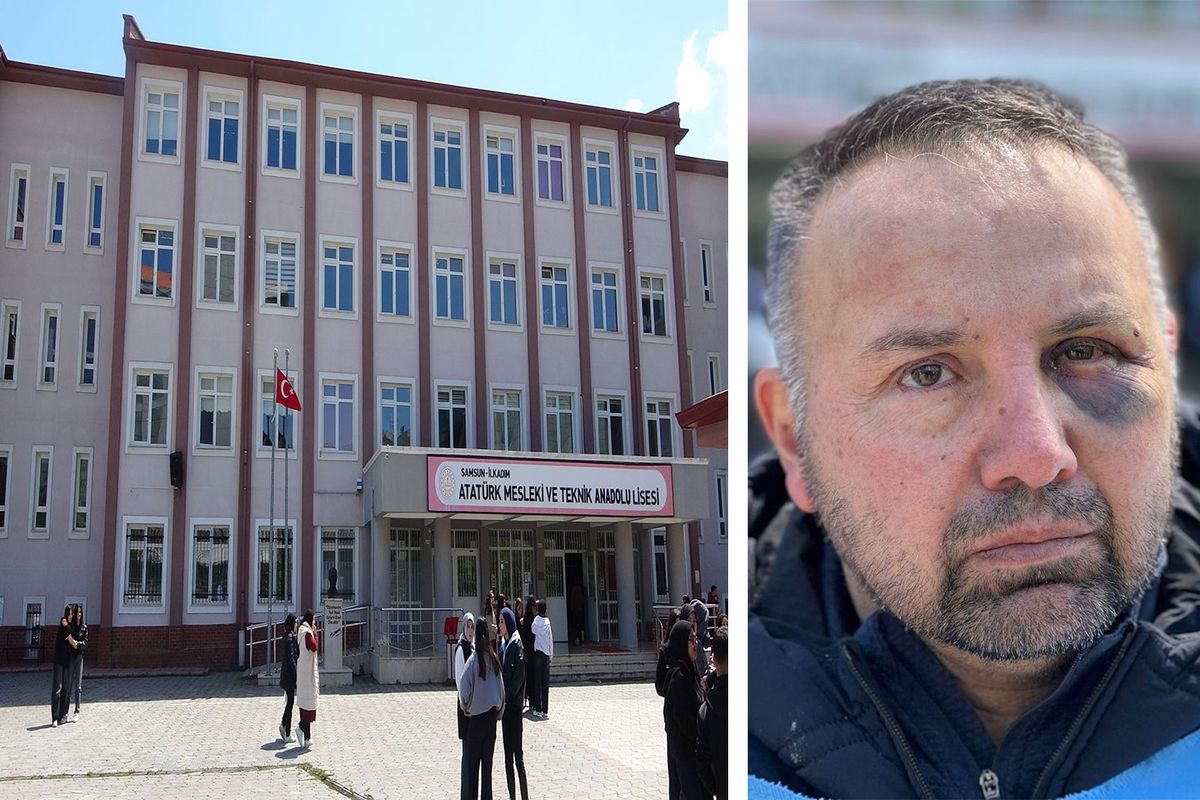 Okul bahçesinde dehşet: Öğretmene taşlı, öğrencilere bıçaklı saldırı
