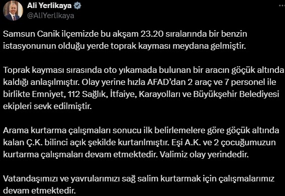 Samsun'da heyelan faciası! Dağdan kopan kayalar aracın üstüne düştü, mahsur kalanlar var!