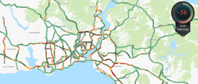 Trafik durumu haritası (CANLI) 28 Nisan İstanbul'da trafik yoğunluğu yüzde kaç?