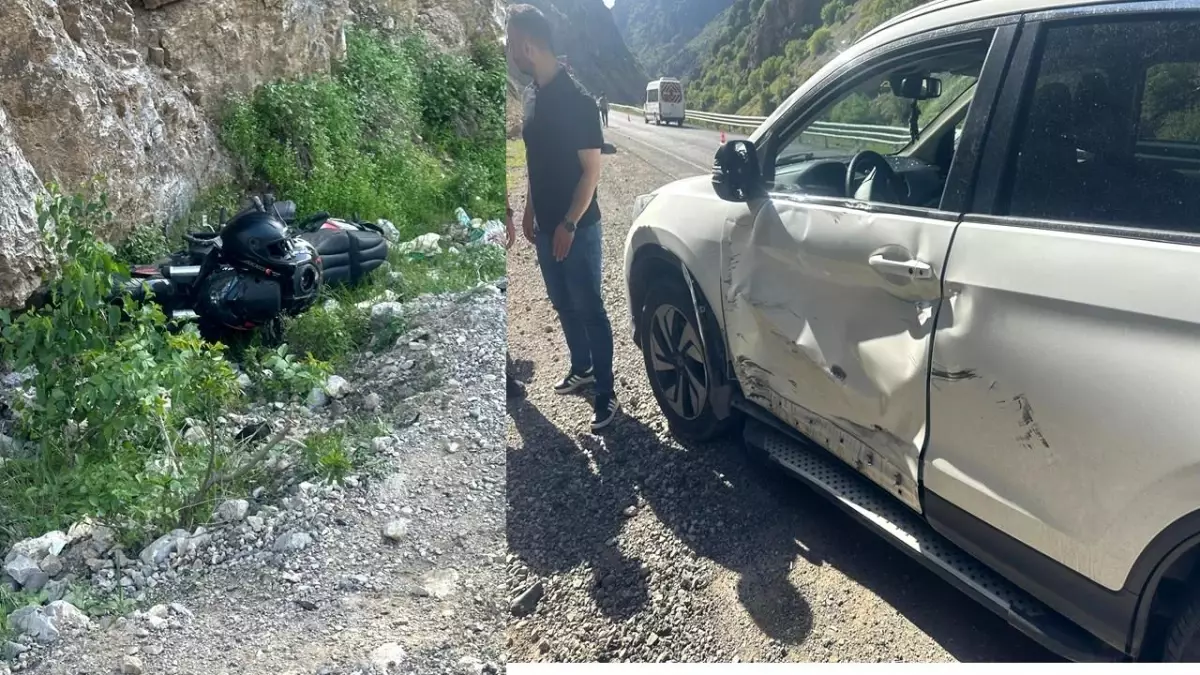 Hakkari'de Cip ile Motosiklet Çarpıştı: 1 Yaralı